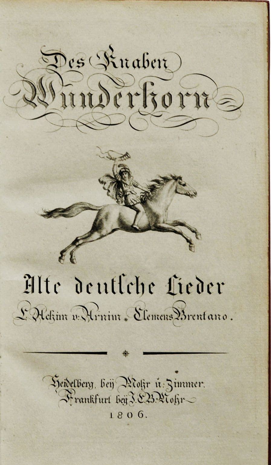 Title page of Des Knaben Wunderhorn, 1806