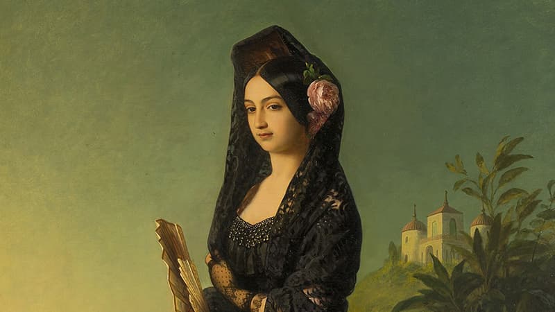 F.X. Winterhalter: The Infanta Luisa Fernanda with mantilla (detail), 1847