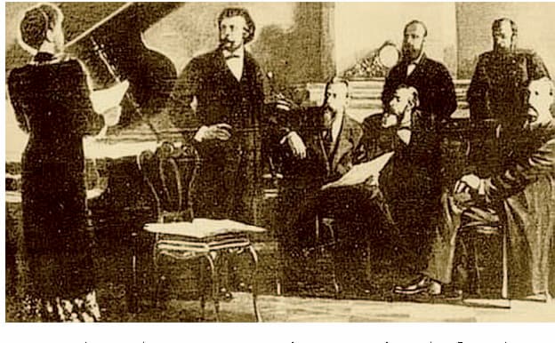 The Russian Five, with Borodin on the right