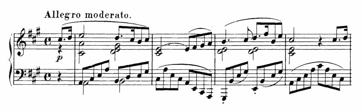Schubert D664 1st movt theme