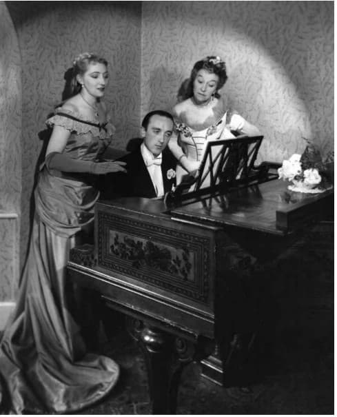 The Kensington-Gores at the piano (Dring, Rowlands, Rubel), ca. 1957