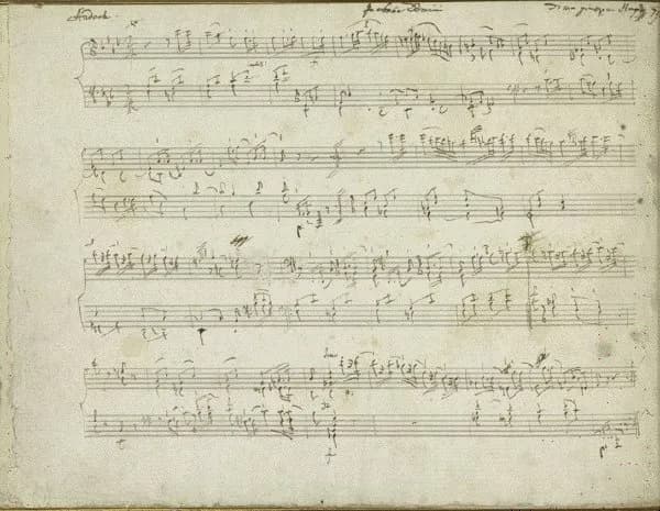 autograph manuscript of Haydn's f minor variations