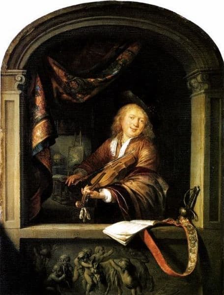 Gerrit Dou: The Violin Player, 1665 (Dresden: Staatliche Kunstsammlung)