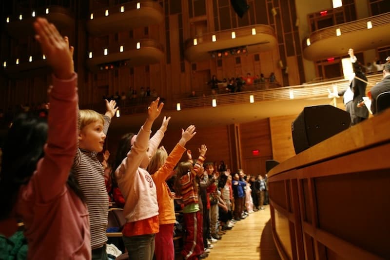 Children enjoying classical music concerts