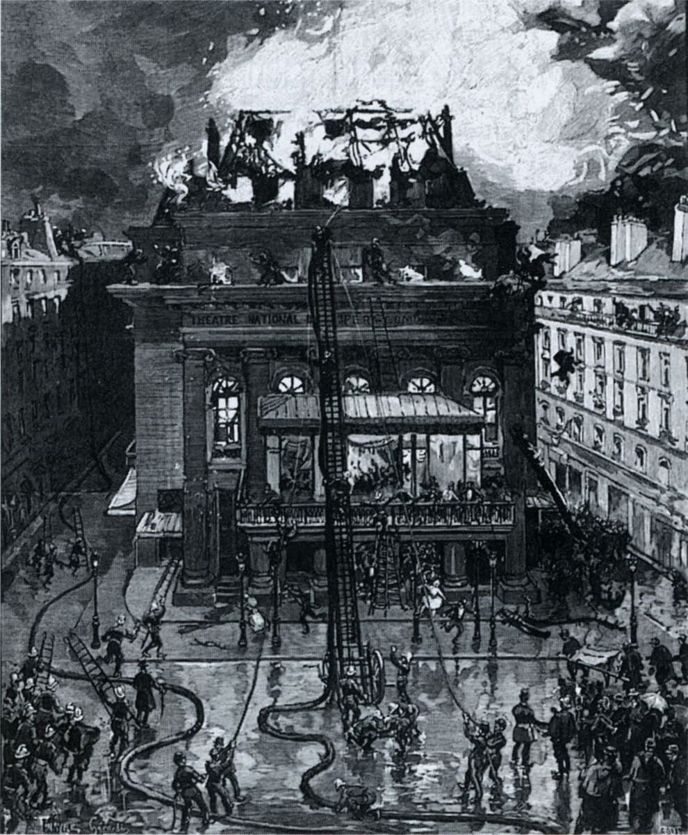 Fire at the second Salle Favart, Paris, 25 May 1887
