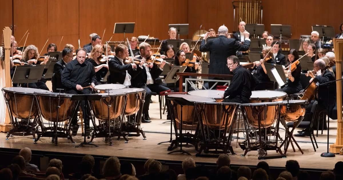 Mark (left) and Paul (right) performing with the Atlantic Symphony Orchestra