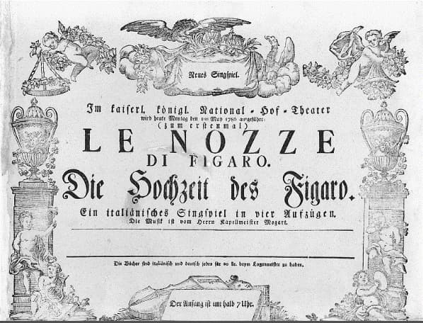 Advertisement for the premiere of Le nozze di Figaro, 1786 (Austrian National Library)