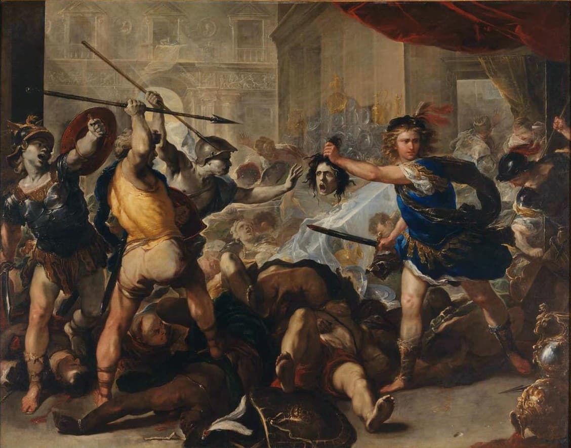 Luca Giordano: Perseus turning Phineas and his Followers to Stone