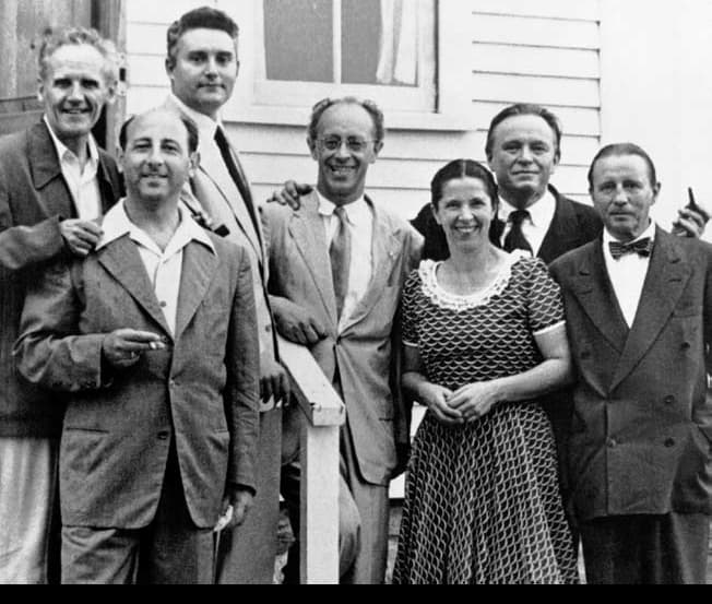 Marlboro’s founders: Marcel Moyse, Louis Moyse, Rudolf Serkin, Blanche Moyse, Adolf Busch, Hermann Busch (with cellist Nathan Chaikin second from left)