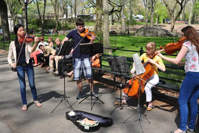 NYC stduent musicians at Central Park