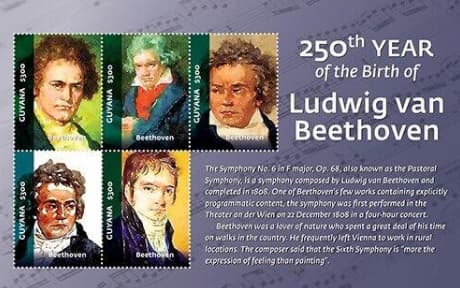 250th year beethoven stamp