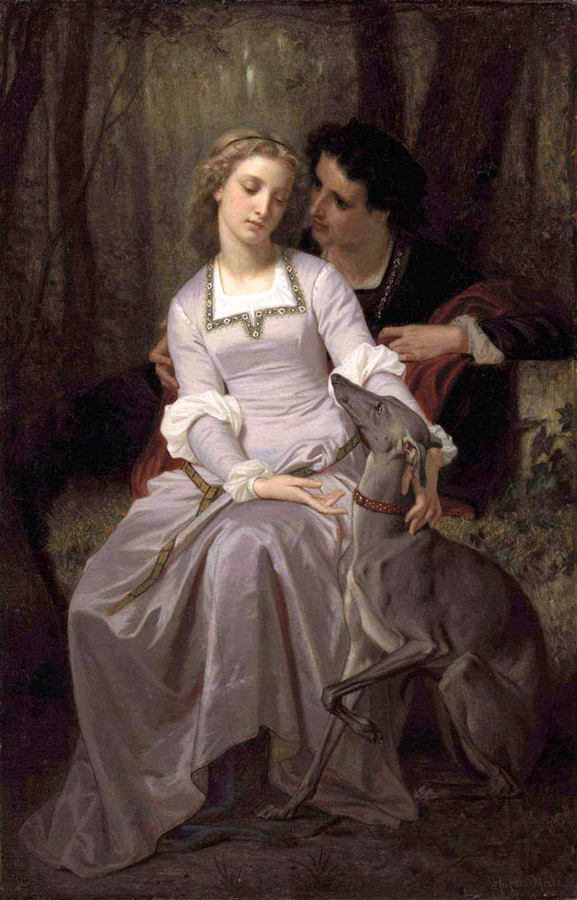 Painting of Tristan and Isolde by Hugues Merle