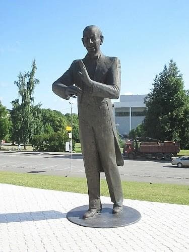 Monument of Eduard Tubin in Tartu, Estonia