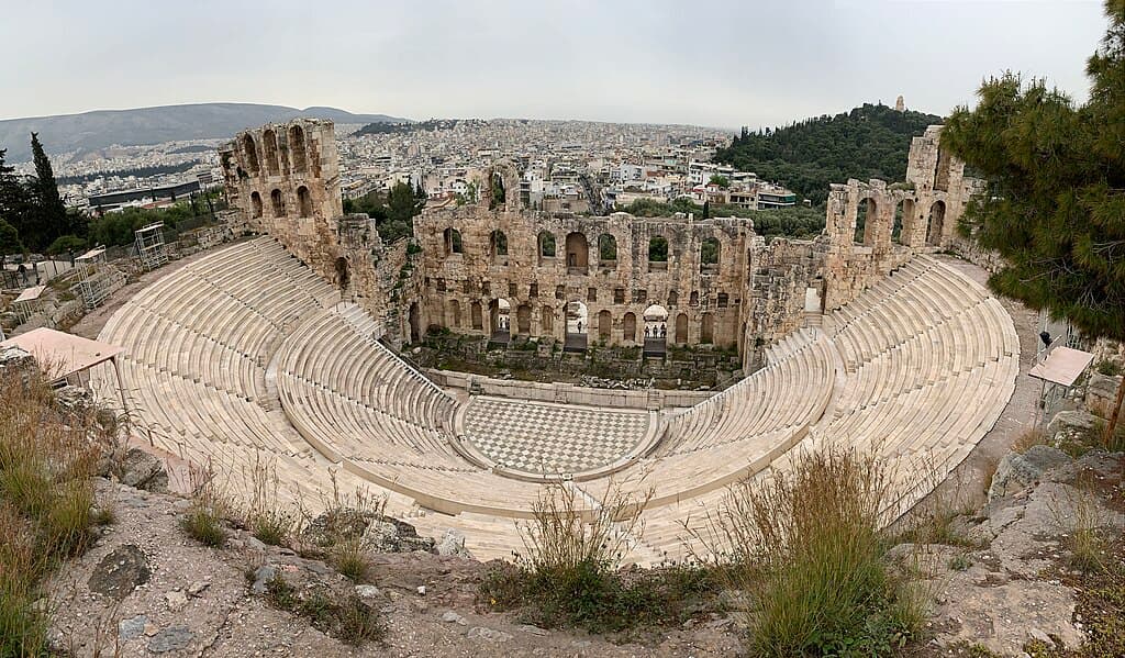 Odeon of Herodes Atticus in 2019, taken from the Acropolis (Photo by Salvador Calyso)