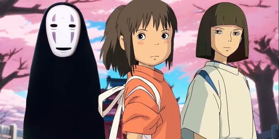 No Face, Chihiro, and Haku of Spirited Away