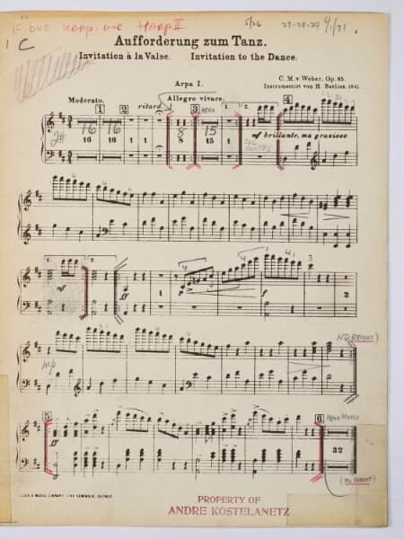 Carl Maria von Weber's Invitation to the Dance orchestra score