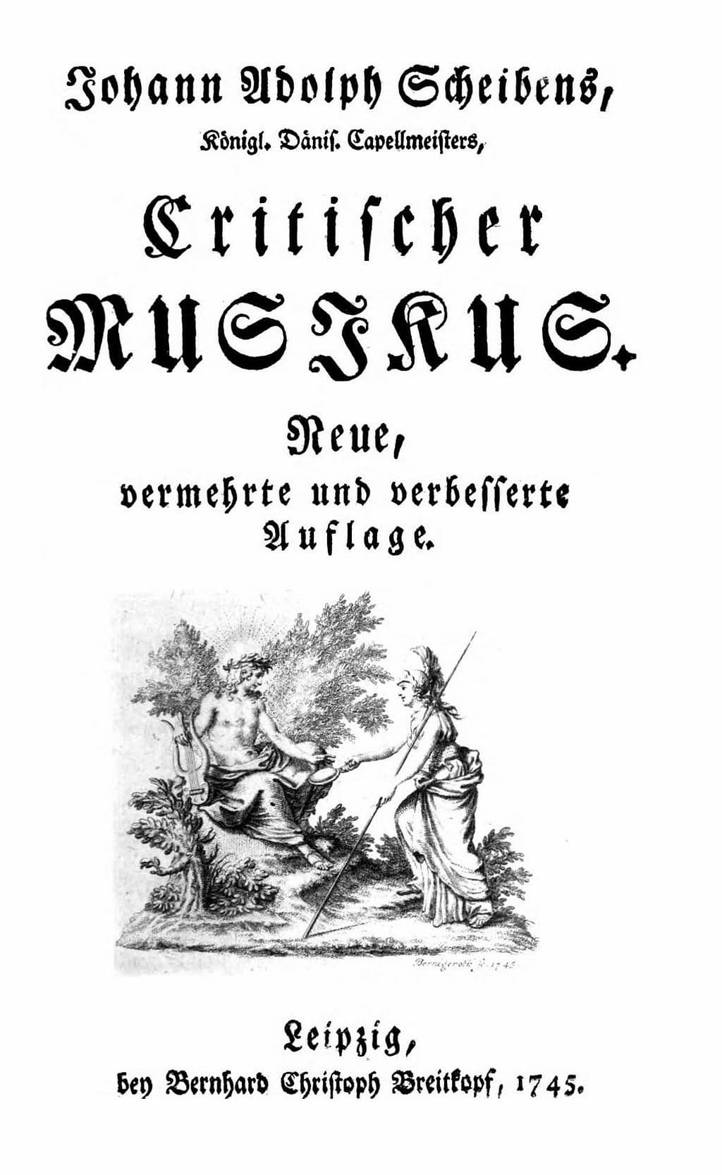 Scheibe's Der critische Musicus, 1745 title page