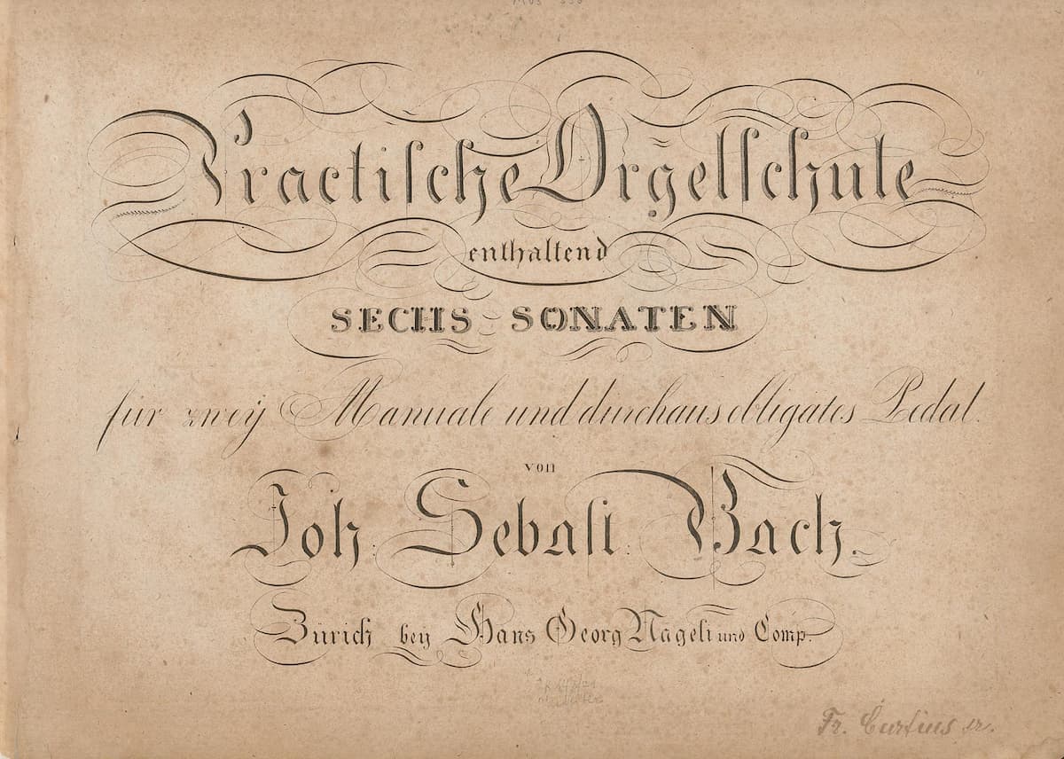 Bach's Organ Sonata No.1 in E-flat major, BWV 525 title page