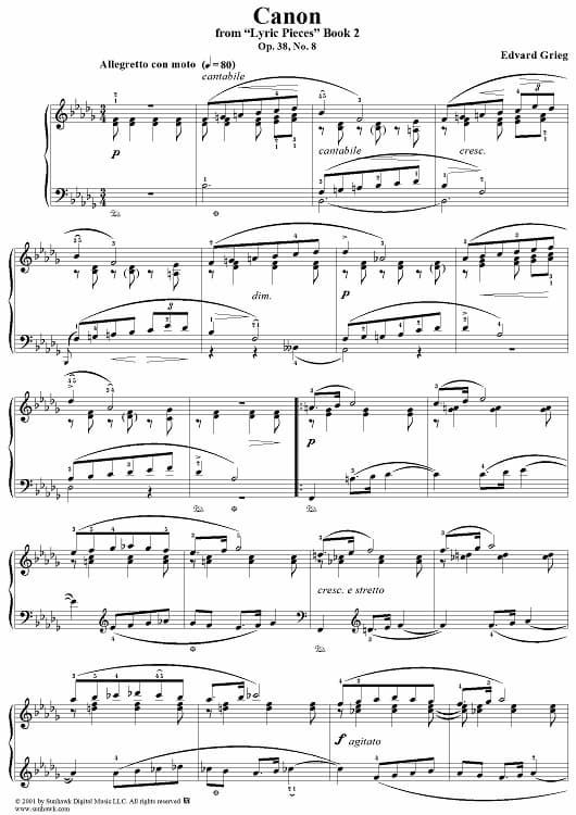 Edvard Grieg's Lyric Pieces, Op. 38 "Canon"