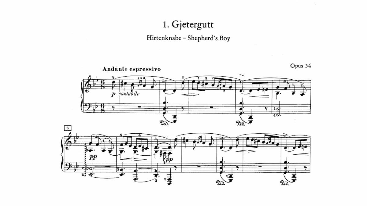 Grieg's Lyric Pieces Op. 54 - Shepherd's Boy music score