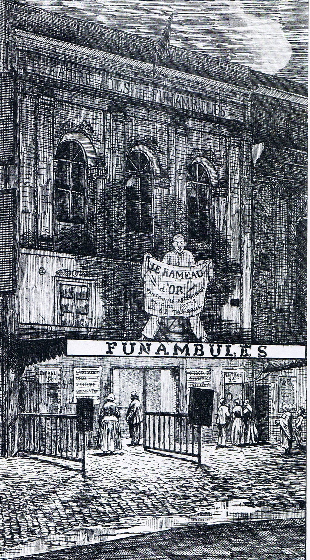 Théâtre des Funambules in its last year on the Boulevard du Temple, c. 1862