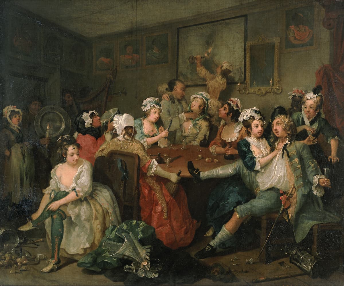 William Hogarth - A Rake's Progress - Tavern Scene