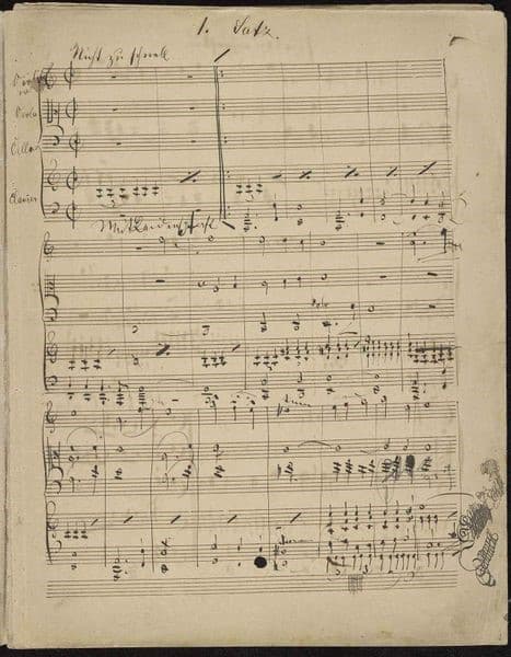 Gustav Mahler's Piano Quartet music score