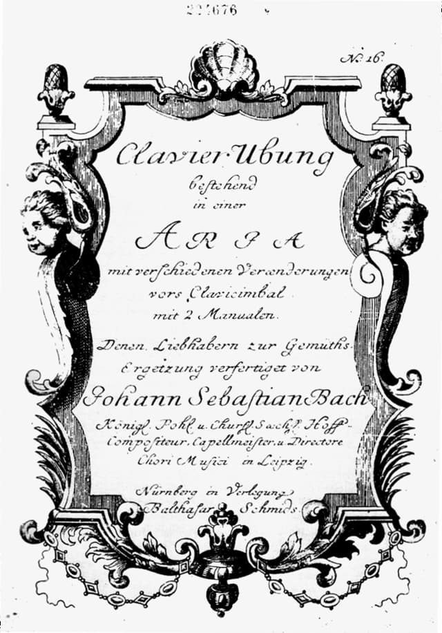 Goldberg Variations title page of the 1st edition