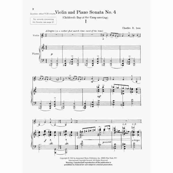 Charles Ives' Violin Sonata No. 4