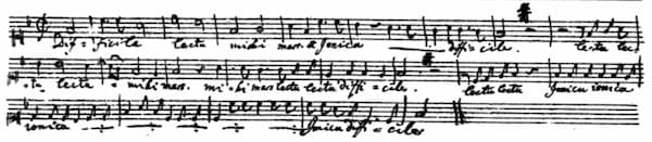 Mozart's Canon "Difficile lectu" music score