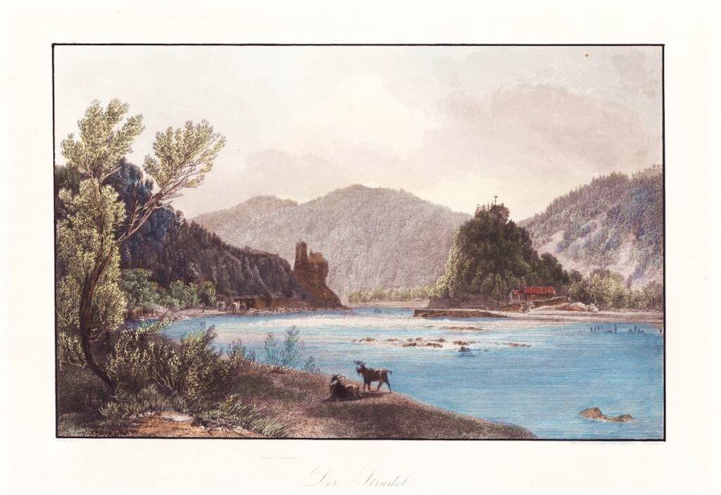 The Strudel (Whirlpool), Grein, Werfenstein, on the Danube, 1850