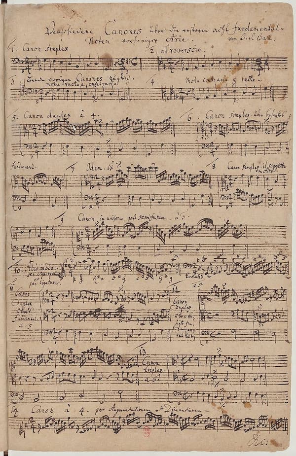 J.S. Bach's 14 Canons, BWV 1087 music score