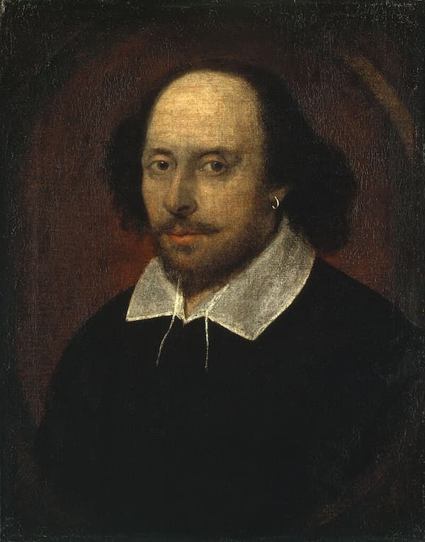 John Taylor: Portrait of Wiliam Shakespeare (The Chandos Portrait), 1611 (National Portrait Gallery)