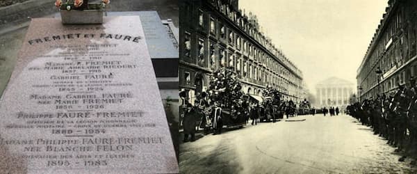 Gabriel Fauré's grave and funeral