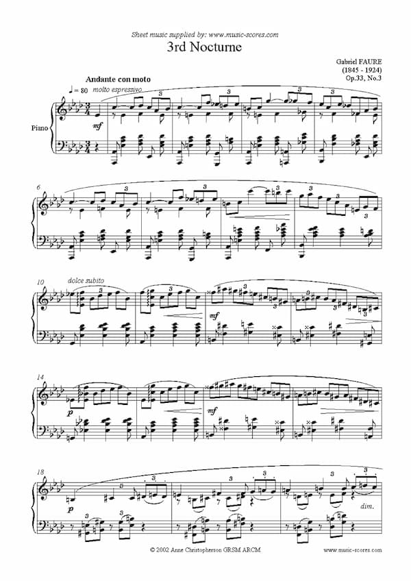 Gabriel Fauré's Nocturne No. 3