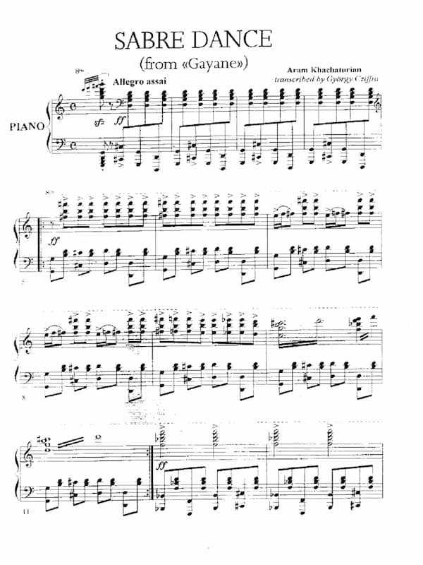 György Cziffra's 'Sabre Dance' Transcription