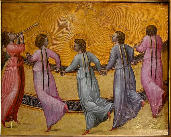 Giovanni di Paolo: Five Dancing Angels, 1430s (Condé Museum)