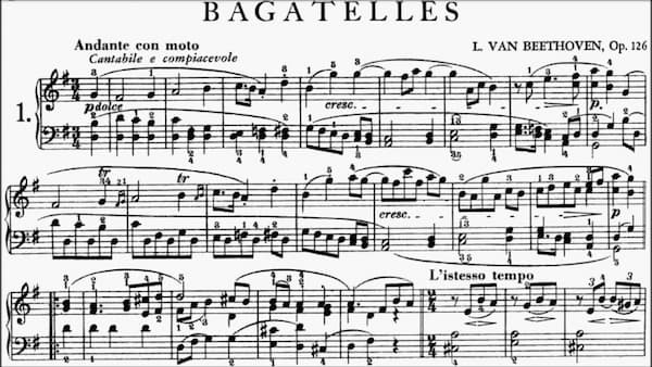 Beethoven's Bagatelle Op. 126 music score