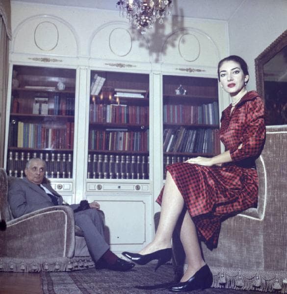 Maria Callas and Giovanni Battista Meneghini, 1957