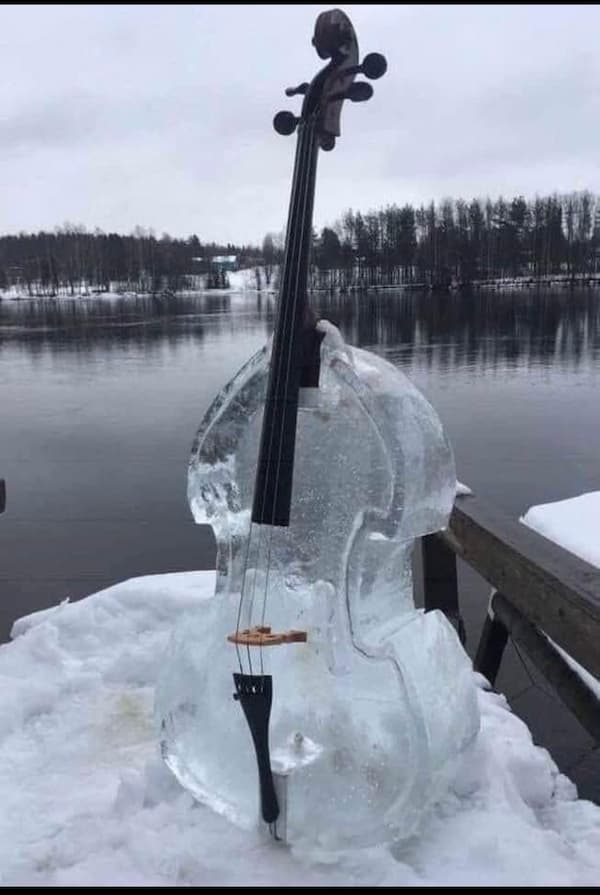 Ice bass on the lake