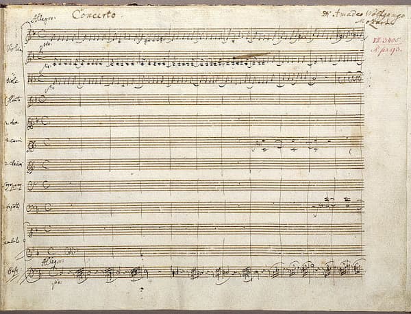 Mozart's Piano Concerto No. 20 autograph score