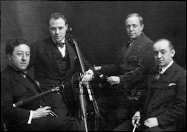 The Pro Arte Quartet, ca. 1930 (Alphone Onnou (violin), Robert Maas (cello), Laurent Halleux (violin), and Germaine Prévost (viola)) (Library of the Royal Conservatory of Brussels)