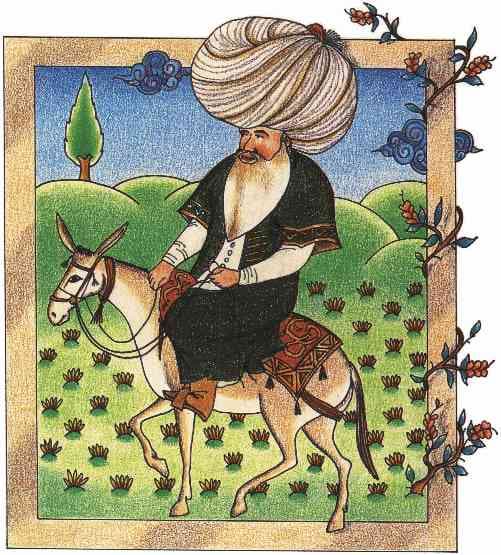 A 17th century miniature of Nasreddin