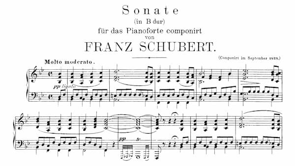 Schubert's Sonata in B-flat Major, D. 960 music score