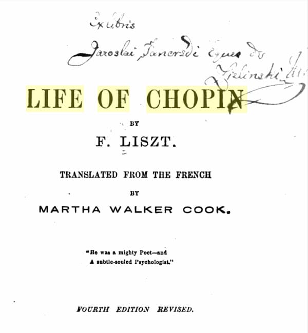 Life of Chopin by Franz Liszt book cover