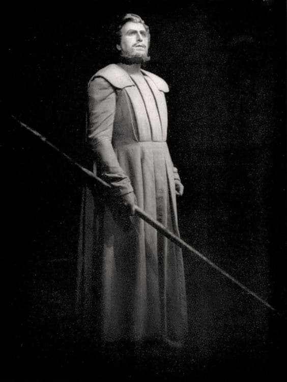 Hans Hotter as Wotan in Wagner's Die Walküre, 1955