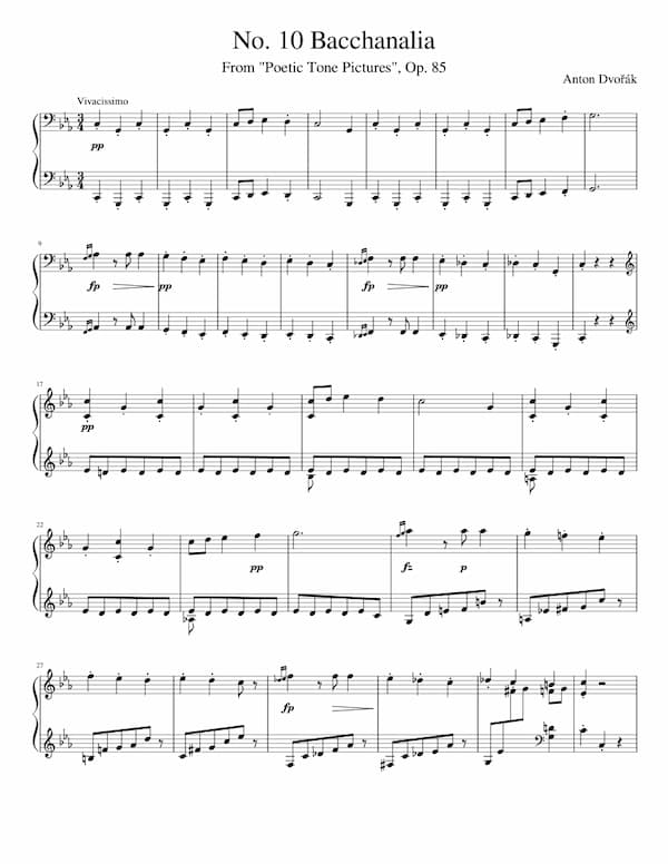 Dvořák: Poetic Tone Pictures, Op. 85 No. 10 “Bacchanalia”