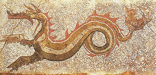The sea monster Cetus in a mosaic (Reggio Calabria: Museo Nazionale della Magna Greciae)