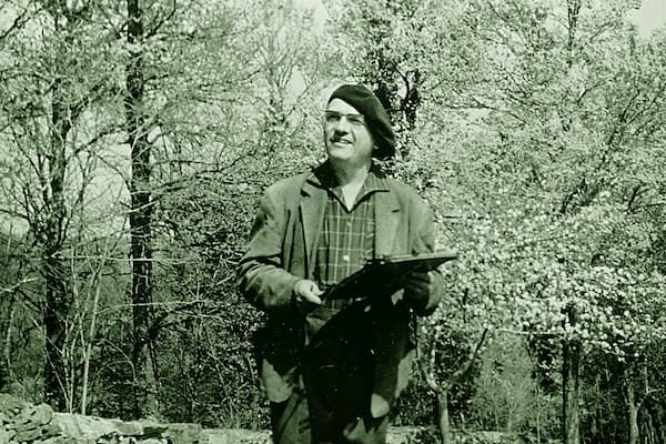 Olivier Messiaen noting the birdsong