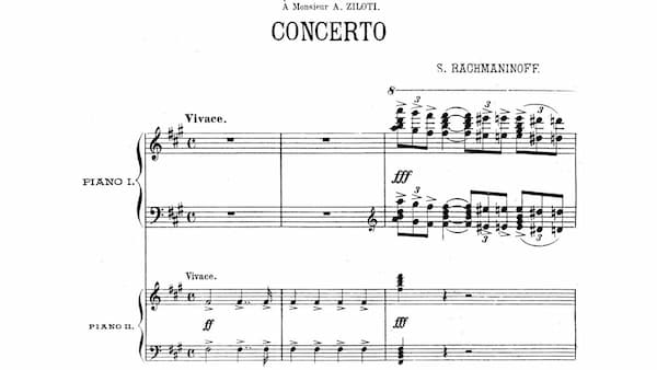 Rachmaninoff's Piano Concerto No. 1 music score